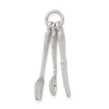 Sterling Silver Knife, Fork & Spoon Charm — alternate view