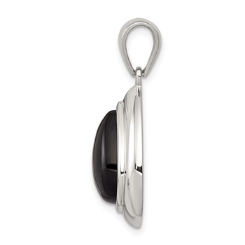 Sterling Silver Rhodium-plated Onyx Pendant — alternate view