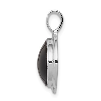 Sterling Silver Rhodium Plated Onyx Pendant — alternate view