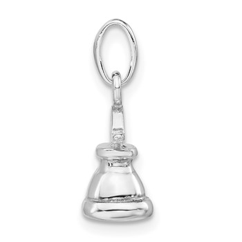 Sterling Silver 3-D Polished Liberty Bell Charm — alternate view