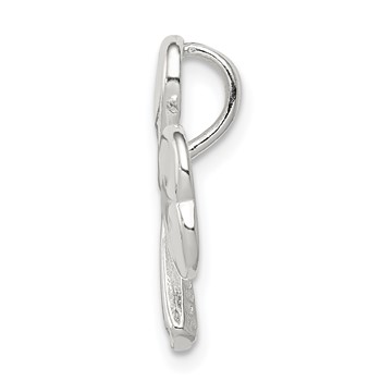 Sterling Silver Polished Diamond-cut Shamrock Chain Slide — alternate view