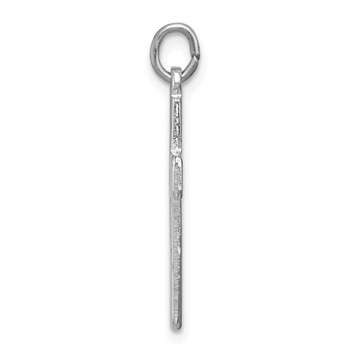 Sterling Silver Platinum-plated Cut-out Cross Charm — alternate view