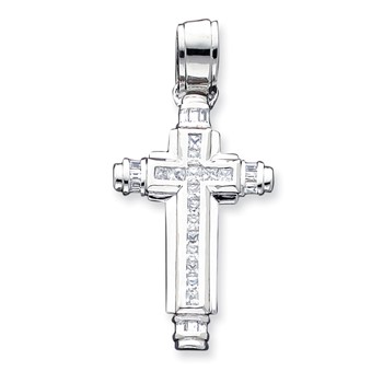 Sterling Silver CZ Cross Pendant