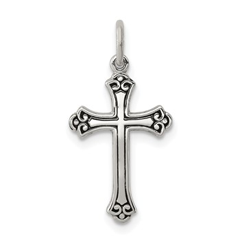 Sterling Silver Antiqued Cross Charm