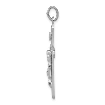 Sterling Silver Platinum-plated Crucifix Pendant — alternate view