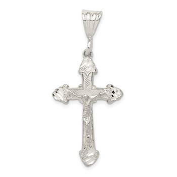 Sterling Silver Diamond-Cut Crucifix Pendant