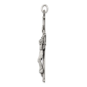 Sterling Silver Antiqued INRI Crucifix Pendant — alternate view