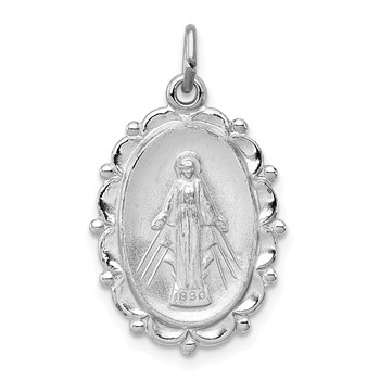 Sterling Silver Platinum-plated Miraculous Medal