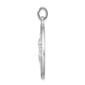 Sterling Silver Platinum-plated Enameled St. Christopher Medal — alternate view