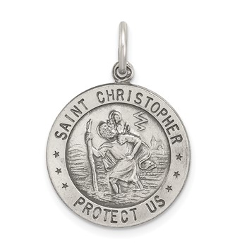 Sterling Silver Antiqued St. Christopher Soccer Medal