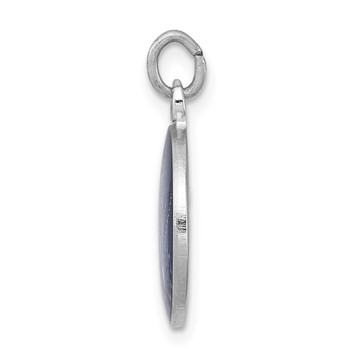 Sterling Silver Platinum-plated Blue Epoxy Angel Charm — alternate view