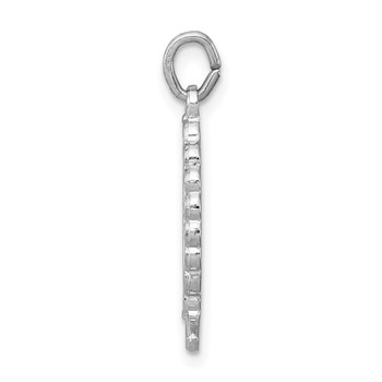 Sterling Silver Platinum-plated Ichthus Fish Charm — alternate view