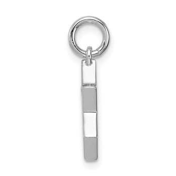 Sterling Silver Rhodium-plated Enameled Blue Star of David Charm — alternate view