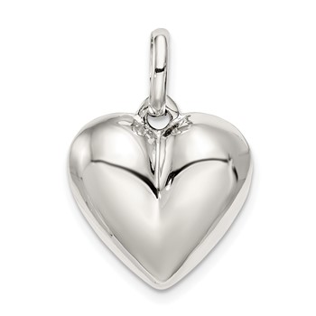 Sterling Silver Puffed Heart Charm