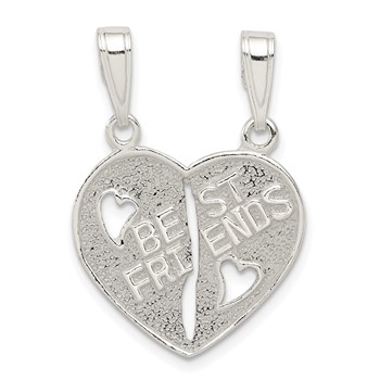 Sterling Silver Best Friends Break apart Heart
