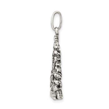 Sterling Silver Antiqued Christmas Tree Charm — alternate view