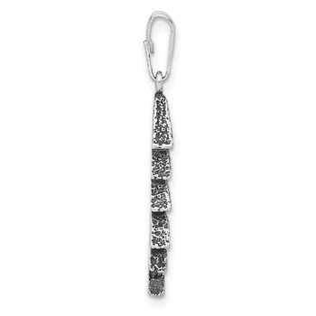 Sterling Silver Polished & Antiqued Tree Charm — alternate view