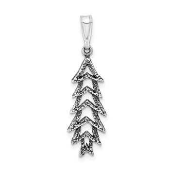 Sterling Silver Polished & Antiqued Tree Charm