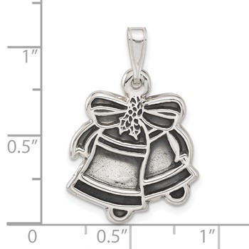 Sterling Silver Antiqued Bells Charm — alternate view