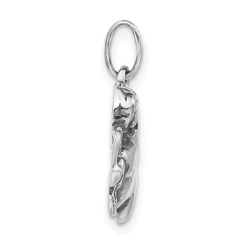 Sterling Silver Polished & Antiqued Angel Pendant — alternate view