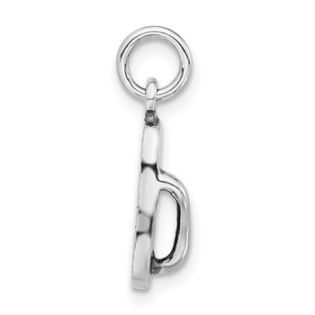 Sterling Silver 3-D Polished & Antiqued Sandal Charm — alternate view