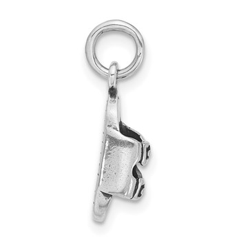 Sterling Silver Antiqued Sandal Charm — alternate view