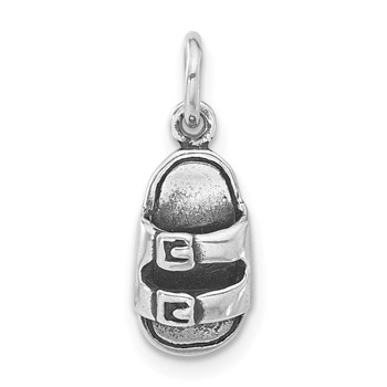 Sterling Silver Antiqued Sandal Charm