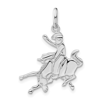 Sterling Silver Polished Bronco Rider Charm