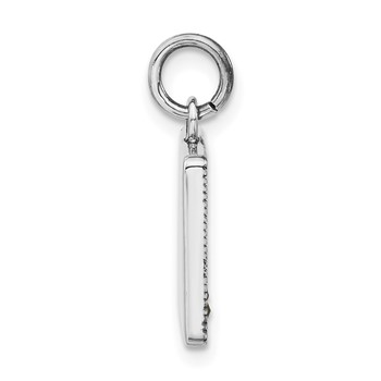 Sterling Silver Polished & Antiqued Marcasite Enameled Times Square Charm — alternate view