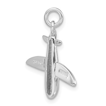 Sterling Silver Purple Enameled Airplane Charm — alternate view