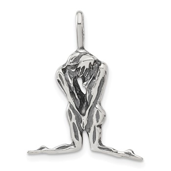 Sterling Silver Antiqued Man & Woman Charm