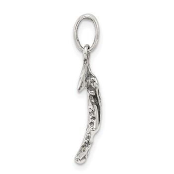Sterling Silver Antiqued Moon Charm — alternate view