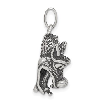 Sterling Silver Antiqued Dragon Head Charm — alternate view
