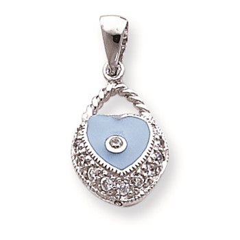 Sterling Silver 2 Sided Enameled Purse Charm