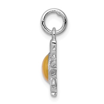 Sterling Silver Rhodium-plated Yellow Sun Charm — alternate view