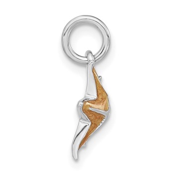 Sterling Silver Orange Enameled Starfish Charm — alternate view