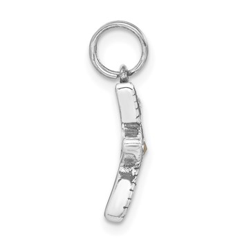 Sterling Silver Polished & Antiqued Marcasite Red Enameled Starfish Charm — alternate view