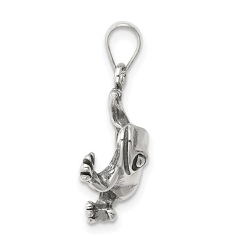 Sterling Silver Antiqued Frog Charm — alternate view