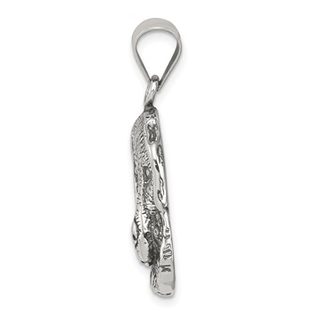 Sterling Silver Antiqued Dog Charm — alternate view