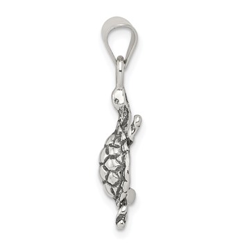 Sterling Silver Antiqued Turtle Charm — alternate view