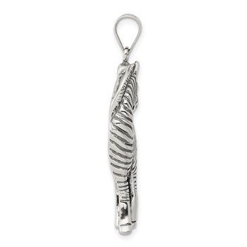 Sterling Silver Antiqued Zebra Pendant — alternate view