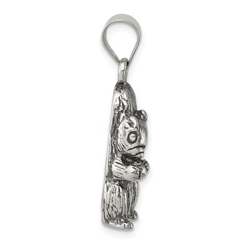 Sterling Silver Antiqued Squirrel Charm — alternate view