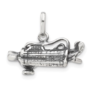 Sterling Silver 3-D Antiqued Golf Bag Charm