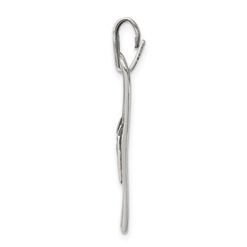Sterling Silver Antiqued Ski's Charm — alternate view