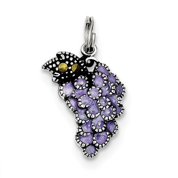 Sterling Silver Enameled Purple Grape Charm