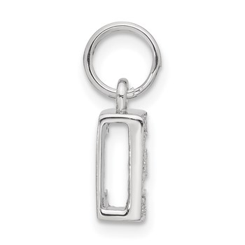 Sterling Silver CZ Initial E Charm — alternate view