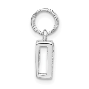 Sterling Silver Polished CZ Initial P Charm — alternate view