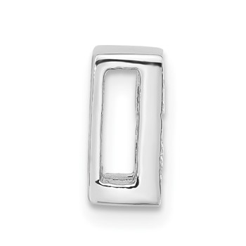 Sterling Silver Polished CZ Initial B Slide — alternate view