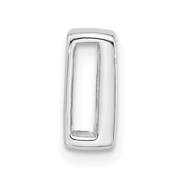 Sterling Silver Polished CZ Initial D Slide — alternate view