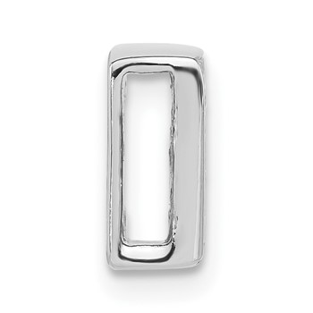 Sterling Silver Polished CZ Initial E Chain Slide Charm — alternate view
